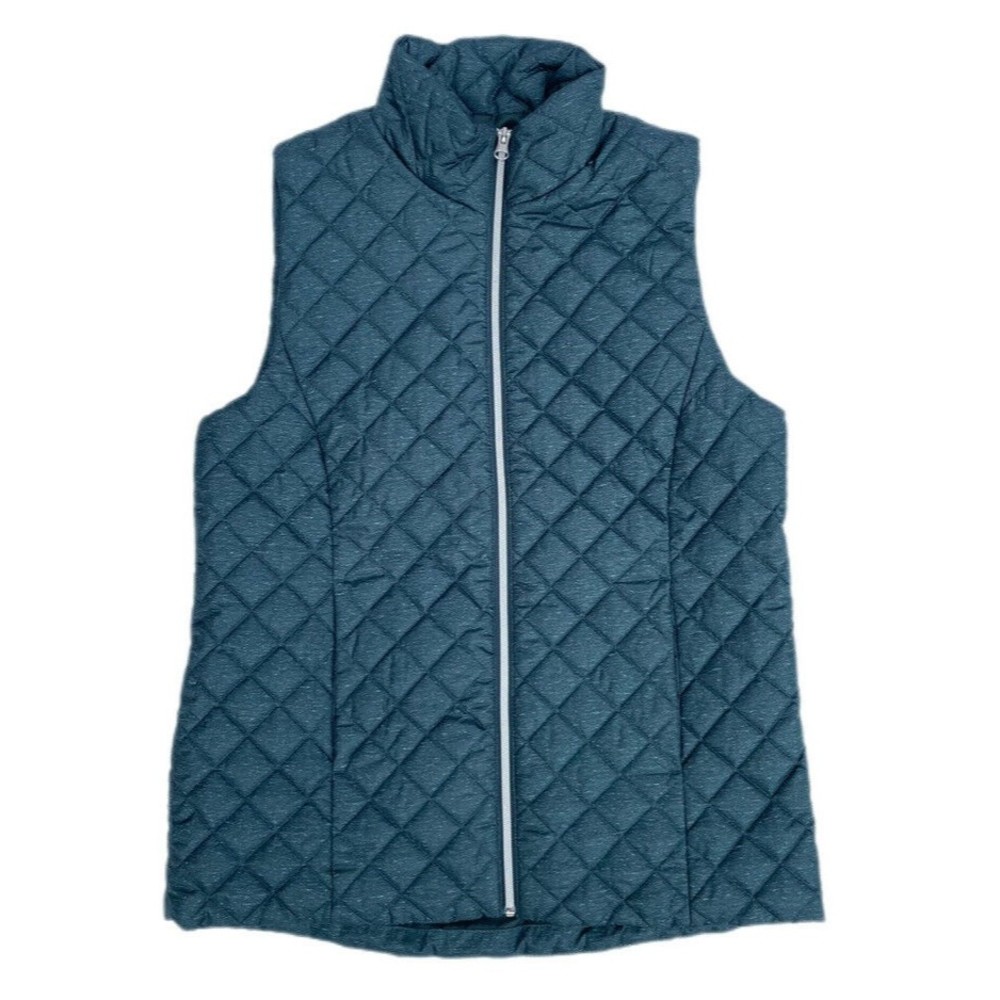 Banana Republic Women's Quilted Full Zip Vest Jacket Forest Green Size Small
